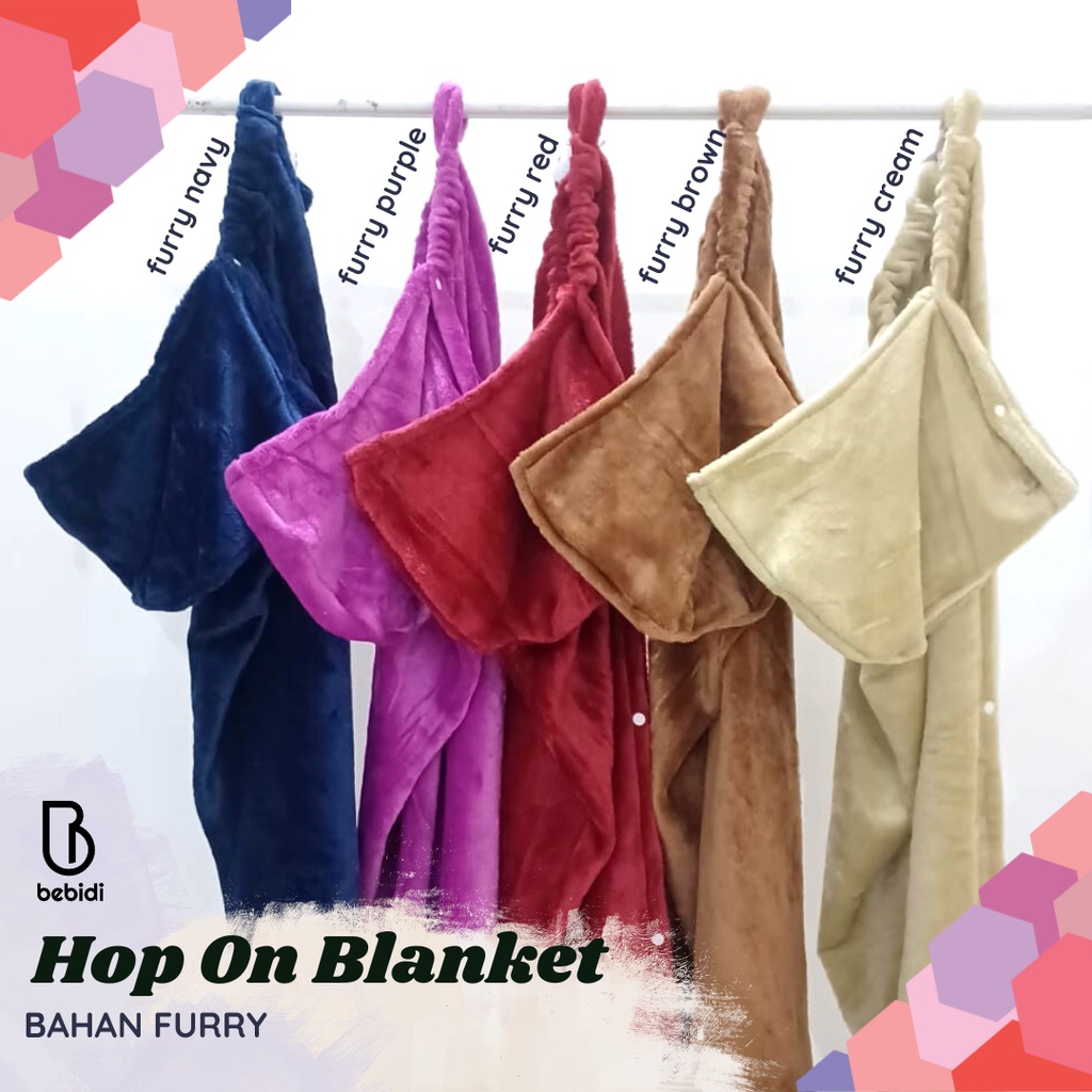 HOP ON Selimut Travel Bayi OTG Bahan Fury Bepergian  Baby Blanket Topi Hoodie bisa untuk Apron cover otege Menyusui Bebidi on the go