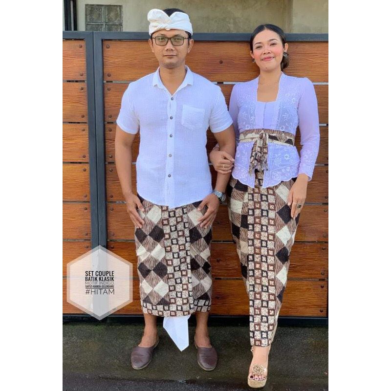 Couple Batik Indigo || Kamen & Selendang Batik Indigo