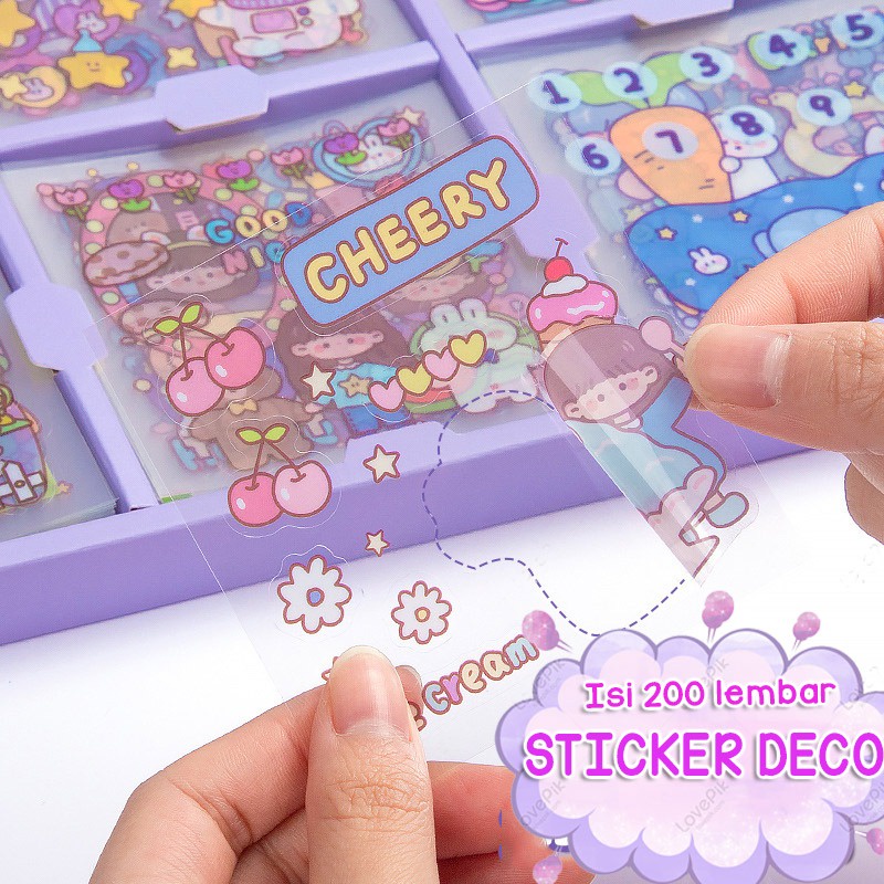 

lkjj Isi 200 Lembar Sticker Deco Aesthetic Lucu Momo Stiker Anti Air Tumblr DIY Stiker Motif Kartun