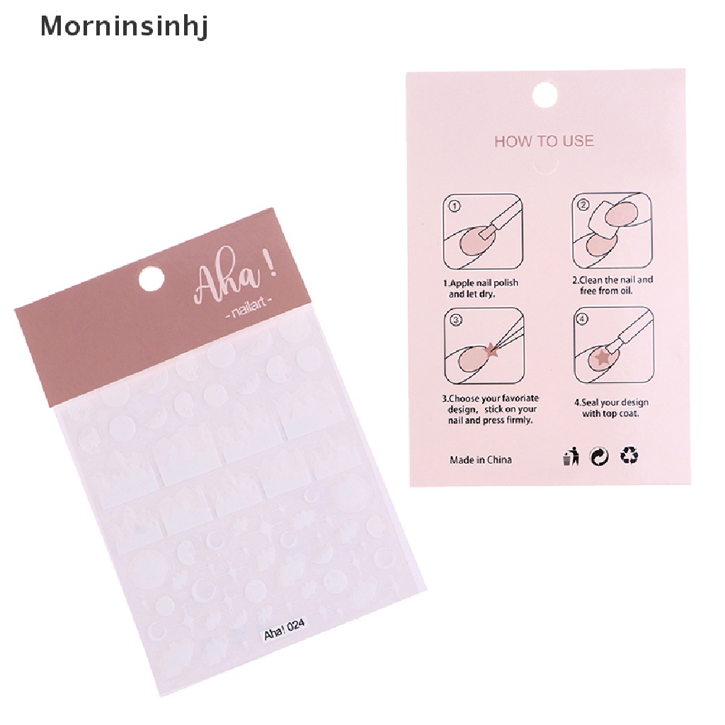 Mornin 1Pcs Stiker Kuku Awan Putih/ Ultra Thin Nail Art Stickers Self Adhesive Decals id