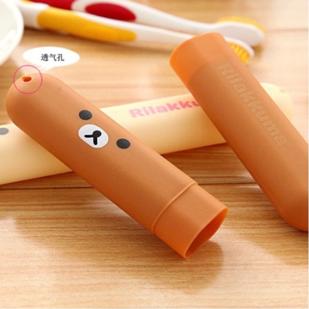 Tempat Sikat Gigi Odol RIlakuma Travel Portable Box Toothbrush Holder Travell Rilakuma Traveling