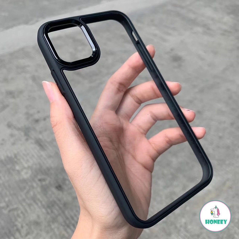 IPHONE Casing Ponsel Bumper Electroplated Hitam Mewah Kompatibel Untuk Iphone14 13 12 11 Pro Max 14 Pro Max Perlindungan Penuh Shockproof Back Cover