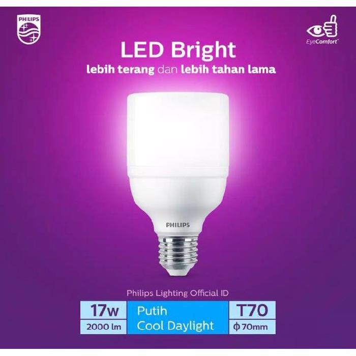 Philips Lampu LED Bright 9W, 11W, 13W, 17W, 20W 6500K / Putih / Cool Day Light