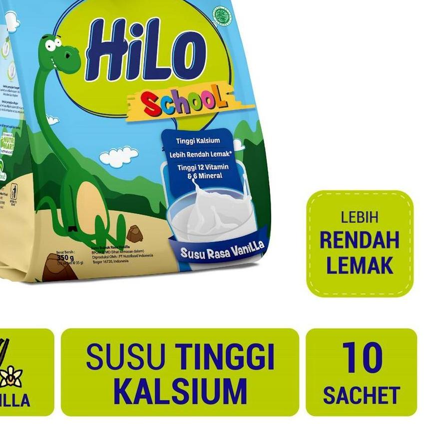 

♪ HiLo School Susu Vanilla Gusset 350 gram (10 Sachet) - Susu Tinggi Kalsium ☛