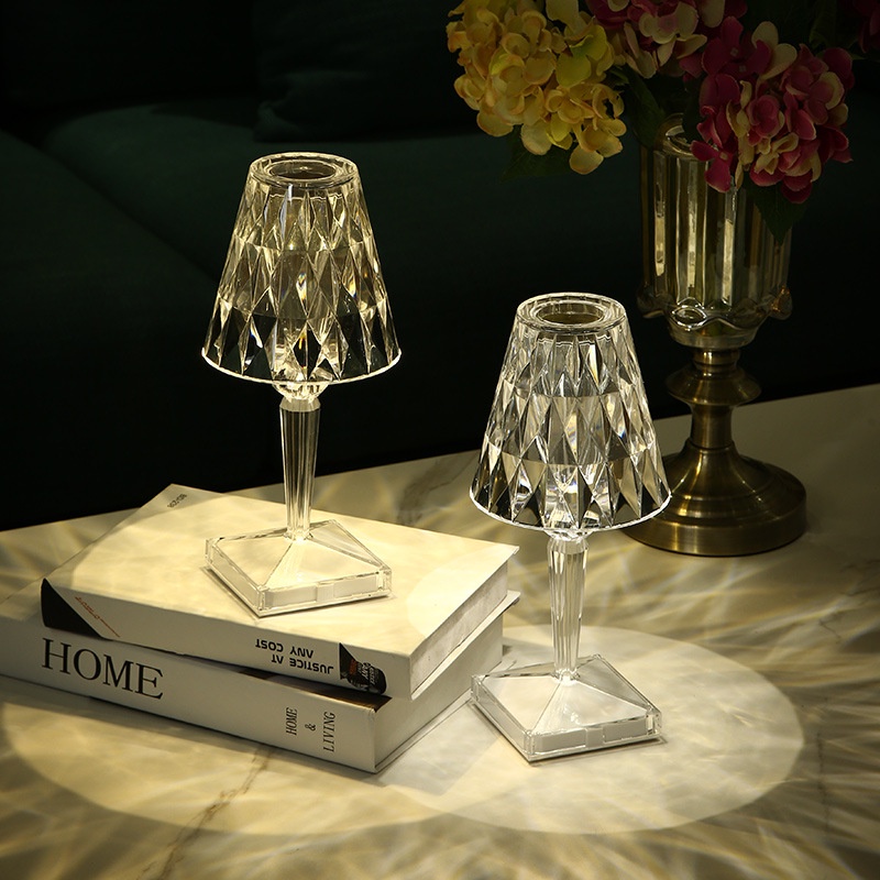 Lampu Crystal Diamond Aesthetic Rose Mewah Lampu Tidur / Lampu Wedding / Table Lamp