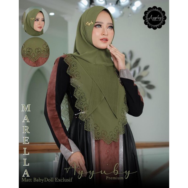 marella ayyuby Khimar hudy plisket laser terbaru dari ayyuby