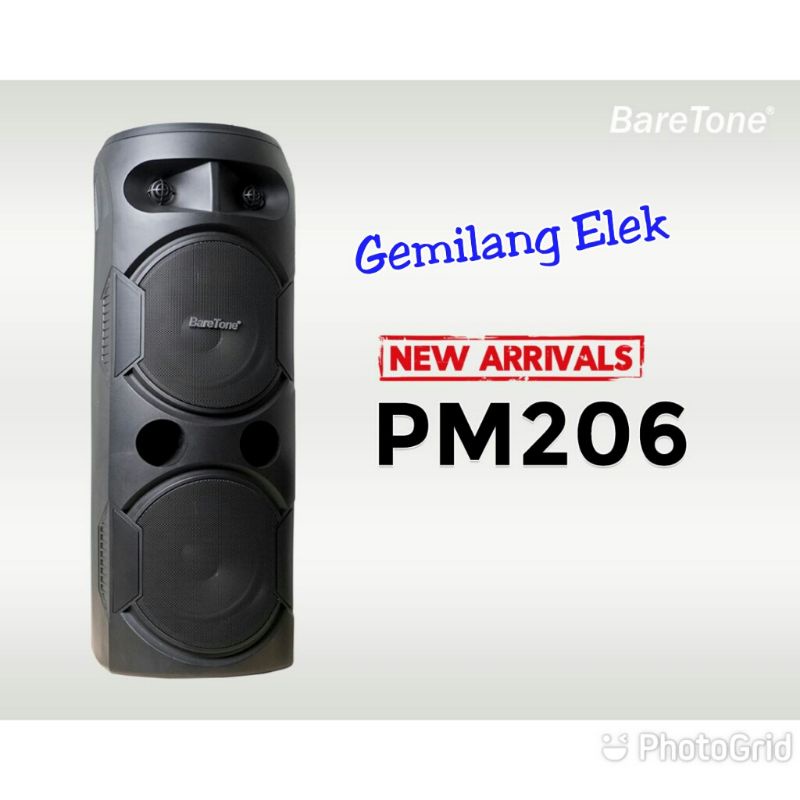 SPEAKER PORTABLE WIRELESS BARETONE PM206/ PM 206 BLUETOOTH