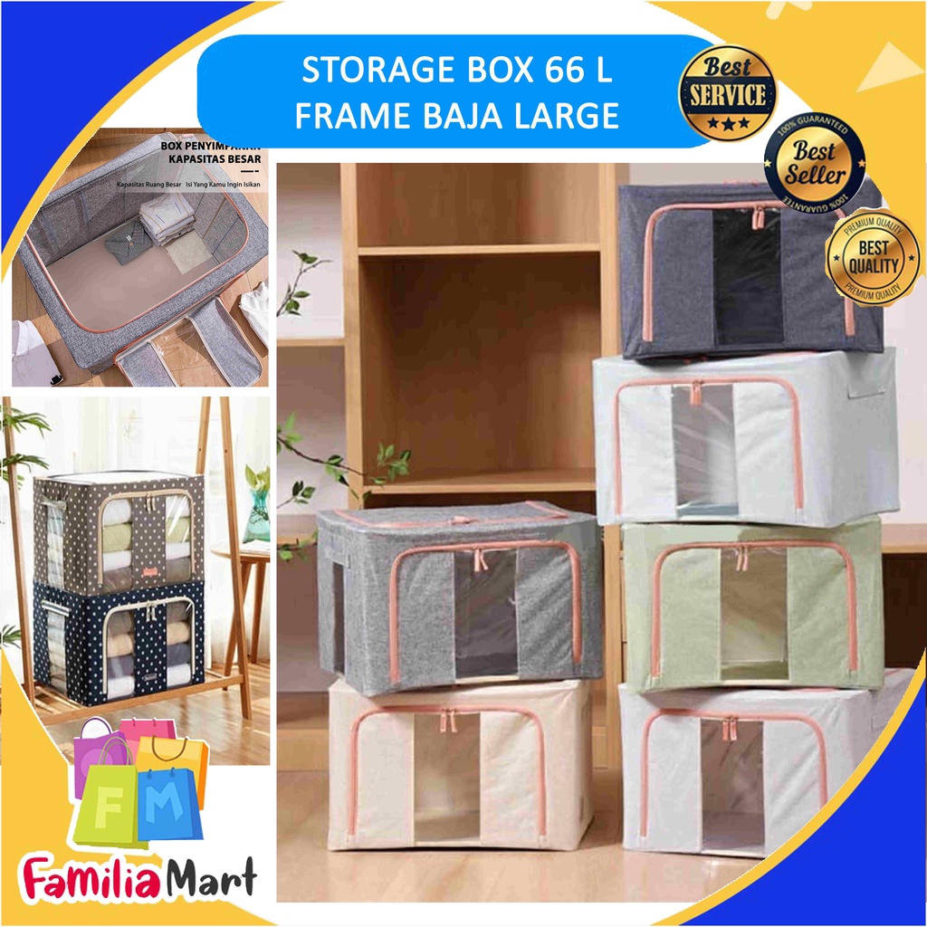 STORAGE BOX 66 liters frame baja Double Zipper Large Box 66L / Storage Serbaguna / Box Serbaguna