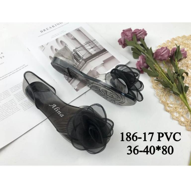 ➢fj Terlaris➢ Ready Stok Sepatu Kaca Flower Bunga Mawar 186 Best Seller /0Sepatu Sandal Jelly Bunga 