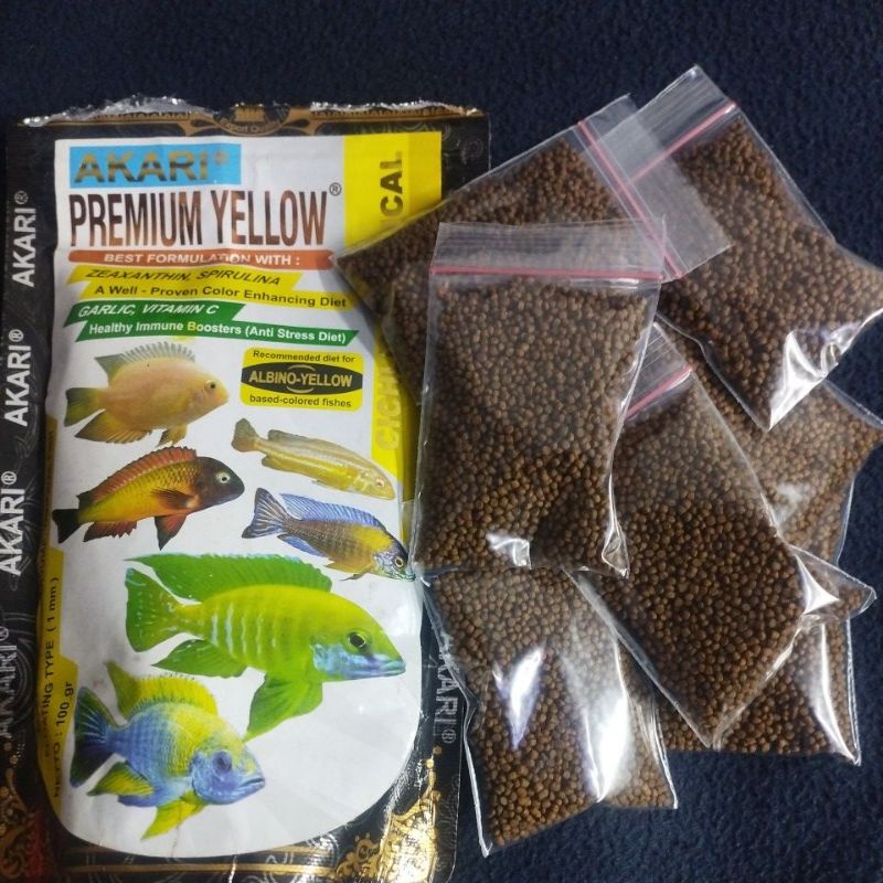 PELET AKARI PREMIUM YELLOW CHICLID 1MM (REPACK) 10GR