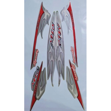 STIKER STRIPING YAMAHA MIO SPORTY 2006 MOTIF API FULL STIKER LIS BODY MOTOR MIO SPORTY 2006 STANDAR