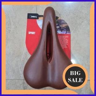 sparepart SADDLE SEPEDA VELO SPORT COKLAT LUBANG SADEL VELO 2069 1F3BZ3