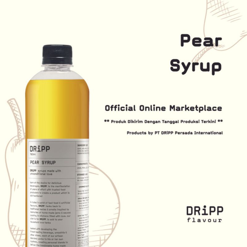 Dripp Syrup Pear Repack 100ml - Sirup Dripp Pear 100 ml