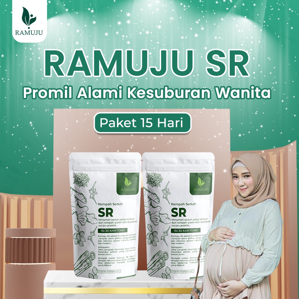Ramuju SR Sehat Rahim Paket 15 Hari | Detoks Rahim Haid Tidak Teratur Nyeri Haid Keputihan Promil PC