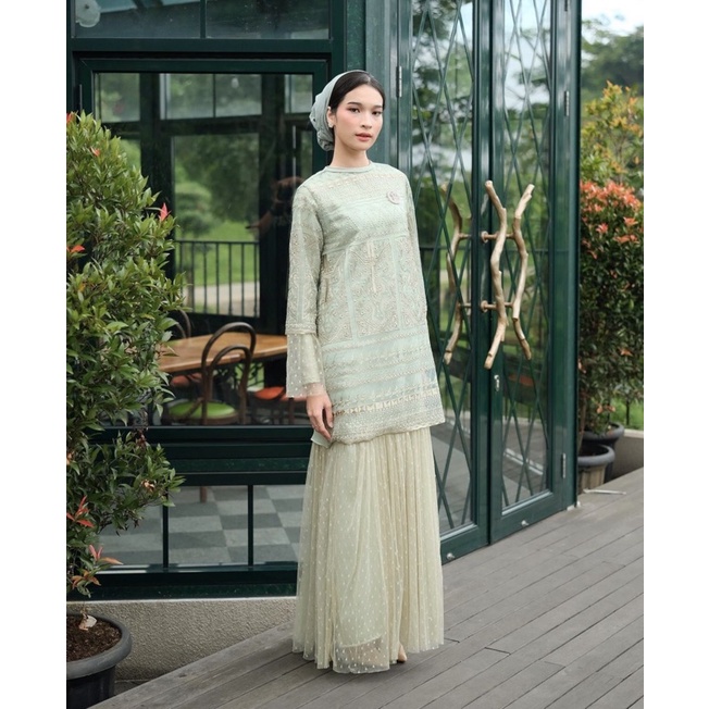 FABELLA DRESS SAGE BY FAMOUSCARFOFFICIAL