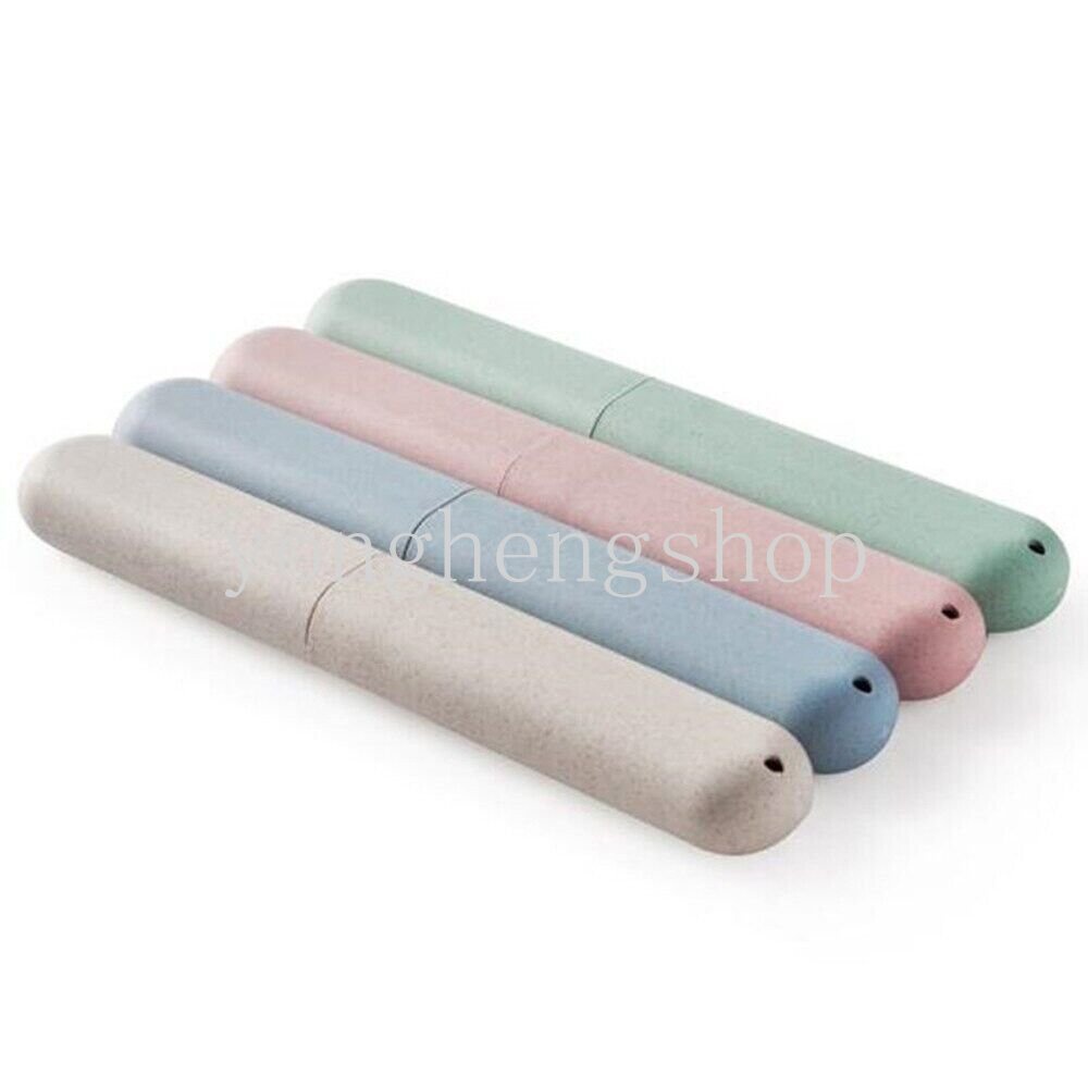 Travel Kotak Sikat Gigi Portable Jerami Gandum Sikat Gigi Tabung Perlindungan Penutup Holder Camping Tooth Brush Cutlery Storage Boxes Dust-proof Case