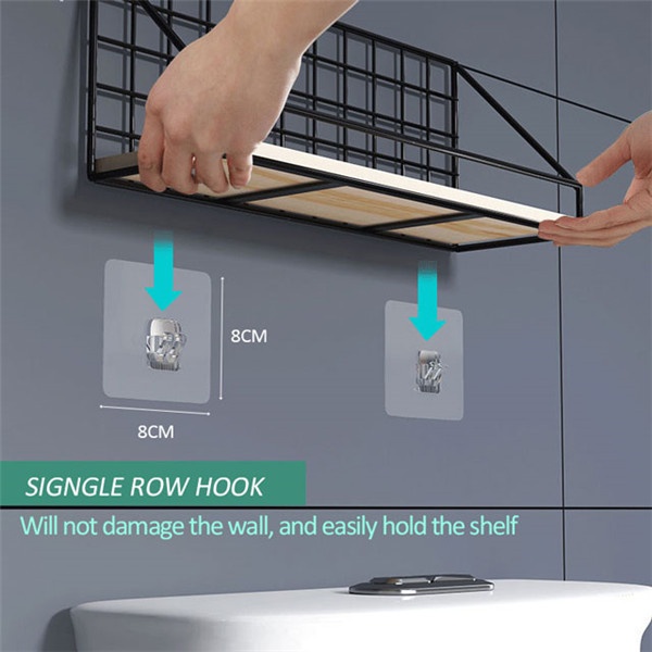 [Harga Grosir] [Unggulan] 1PC Rak Penyimpanan Tempelan Tempelan Perekat Seamless Tahan Air Kait Gantungan Dinding Beban Berat Shelf Holder Untuk Dapur Kamar Mandi