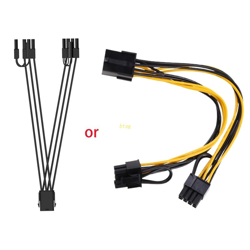 Btsg PCIE 6Pin Female to 8Pin (6+2) Male Graphics Card Power Supply Kabel Adaptor 18cm