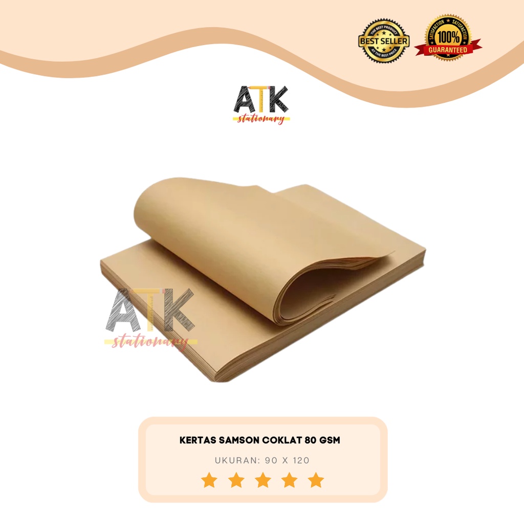 

Kertas Samson Coklat Kraft Craft 80 gram 90 x 120 cm Bungkus Packing atk