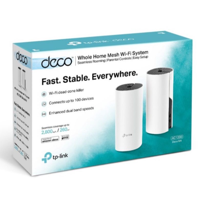 TPLink DECO-M4-2 Router Wireless WiFi Mesh AC1200 Whole-Home System Deco M4 2Pack N7 FS0001