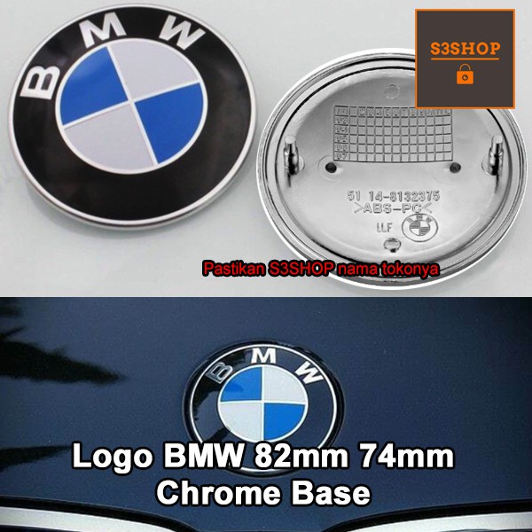 Emblem kap bagasi Logo BMW 82mm 74mm Standart