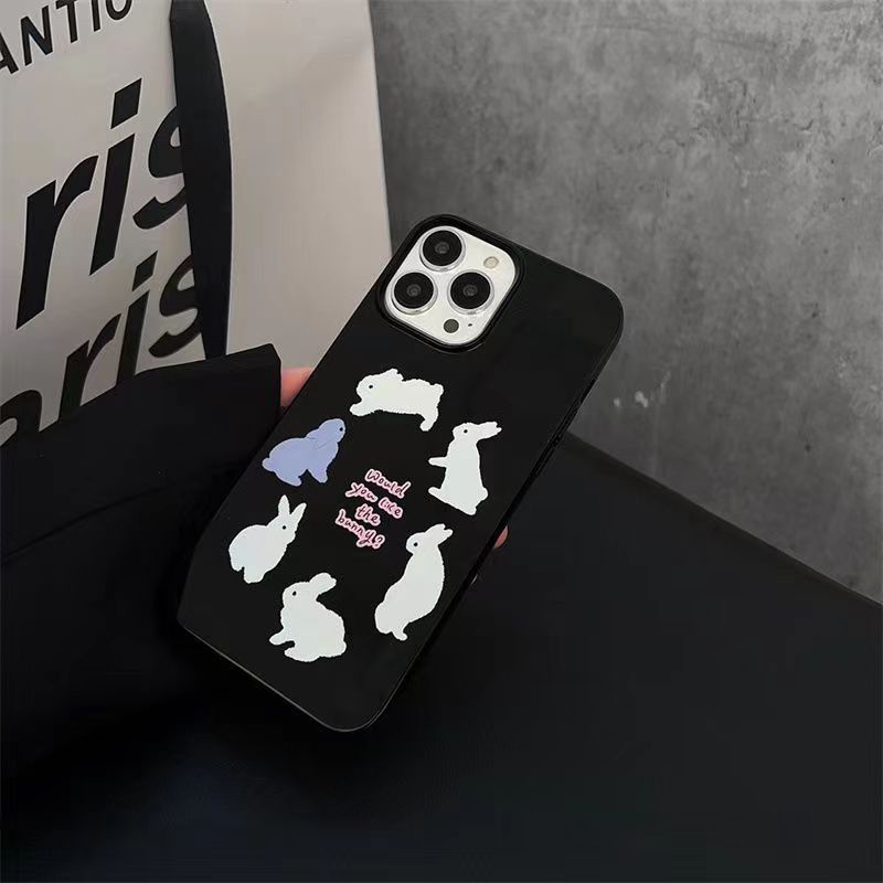 IPHONE Ins Kelinci Putar Cocok Untuk Iphone14 14pro 14plus 13 13mini 13pro 13prm iPhone12 7Plus 8Plus Xr XS 13 12mini Pro Max Empat Sudut Casing Ponsel Tahan Guncangan