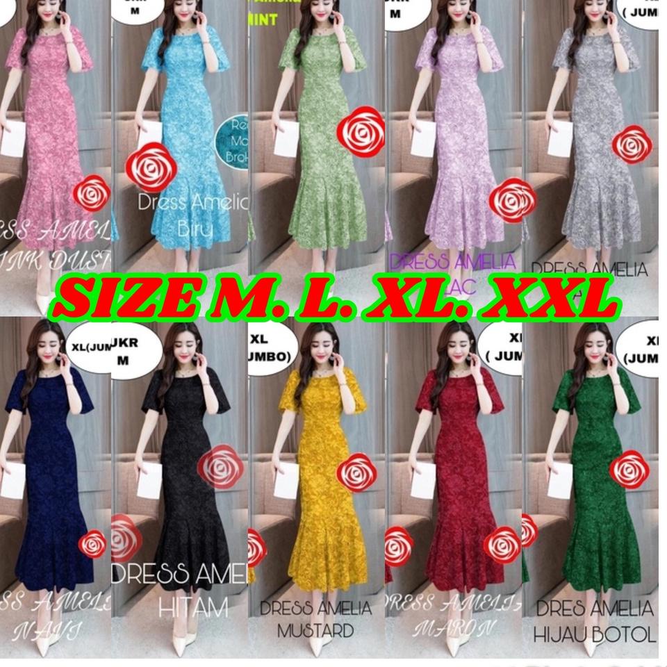 New Sale DRES AMELIA JUMBO/DRESS AMELIA/ungu lilac/DRESS MERMAID BRUKAT DUYUNG DRESS BRUKAT PESTA DR