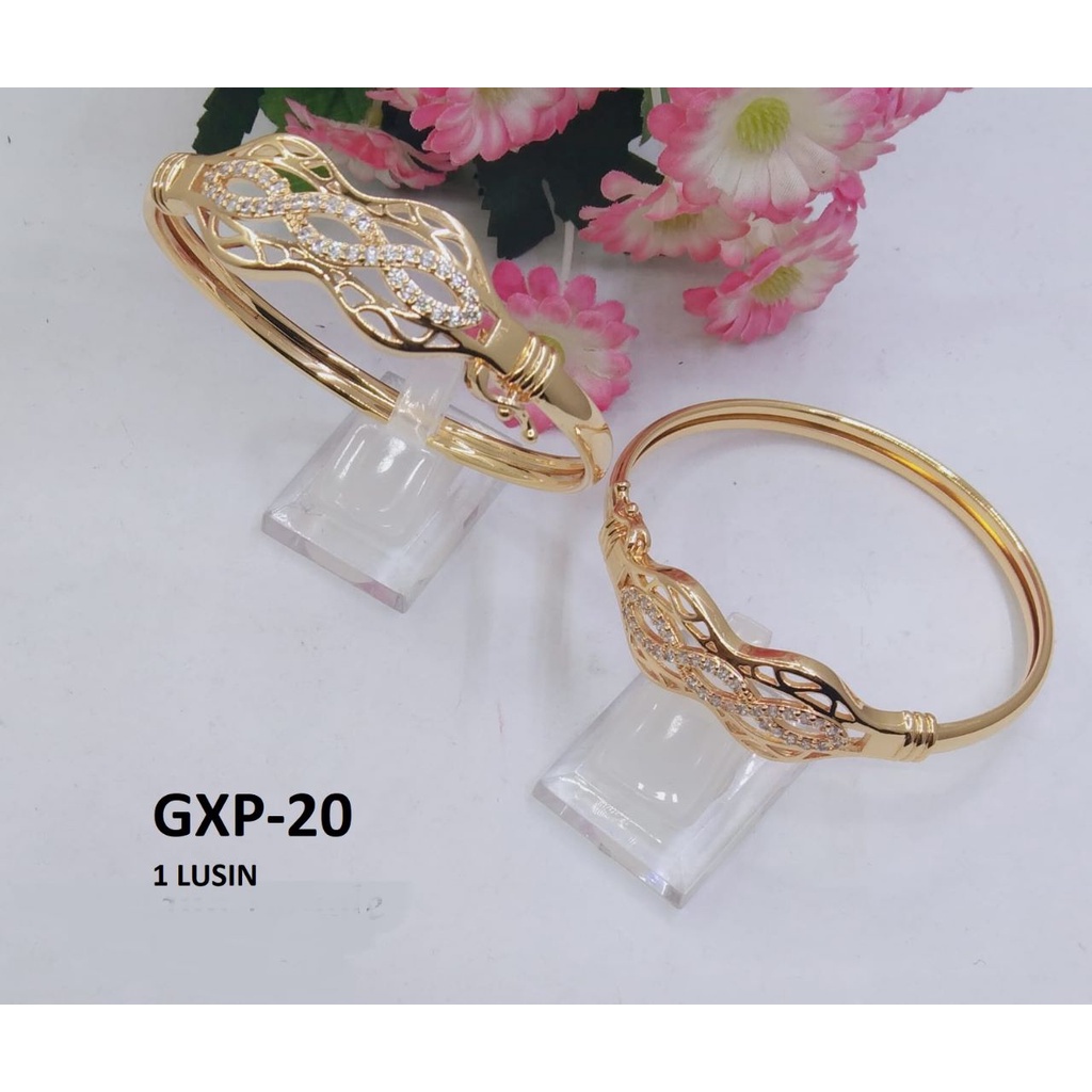 GELANG XP EMAS GOLD MOTIF SPIRAL DIAM TERMURAH / DUNIA GELANG TERBARU