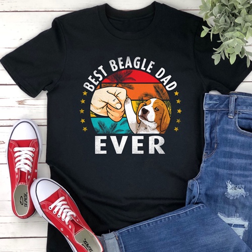 Kaos Best Beagle Dad Ever Beagle Tshirt Casual Bahan Katun Kombed 30s Standar Distro New Arrival T-S