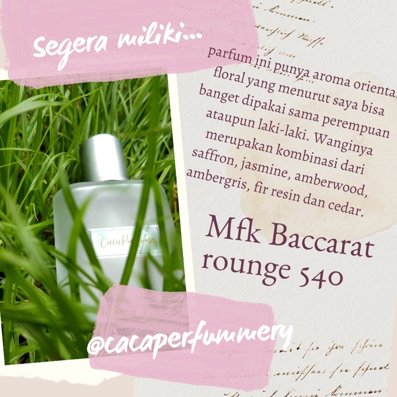 Terlaris ✨ -parfum Unisex, Baccarat rounge 540, parfum pria, parfum wanita, parfum bibit, bibit parf