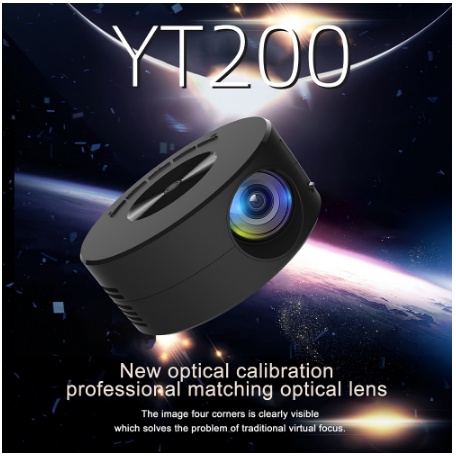 Projector Mini YT200 HD LED Proyektor Mobile Projector 1080P