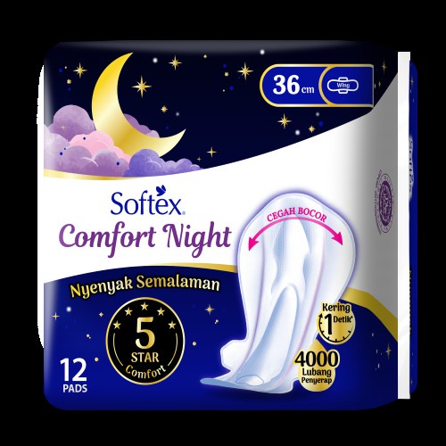 SOFTEX COMFORT NIGHT 36CM ISI 12 -NJ