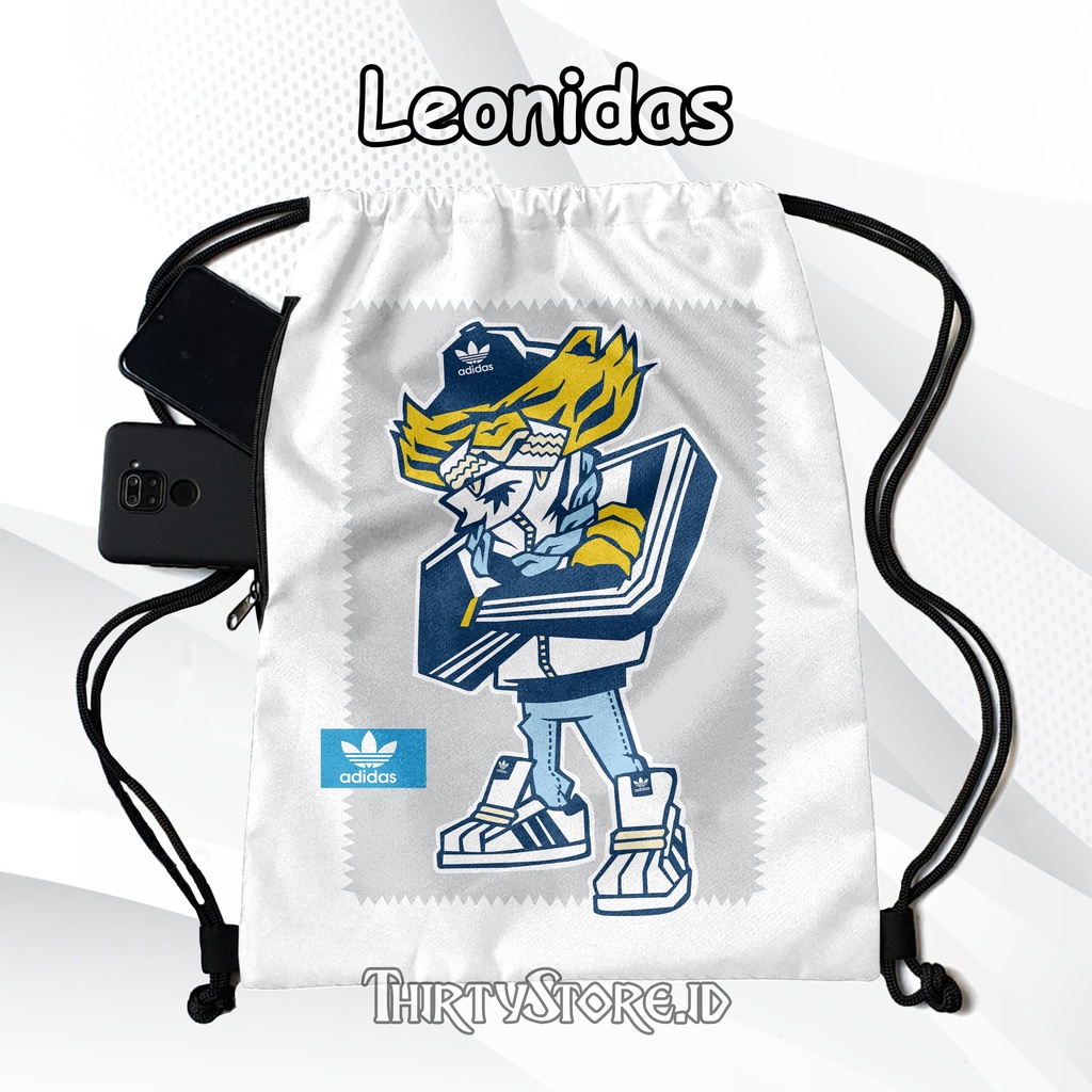 Tas Serut Anti Air New String Bag Full Print Pria Dan Wanita Motif Leonidas Tas Olahraga Tas Sekolah