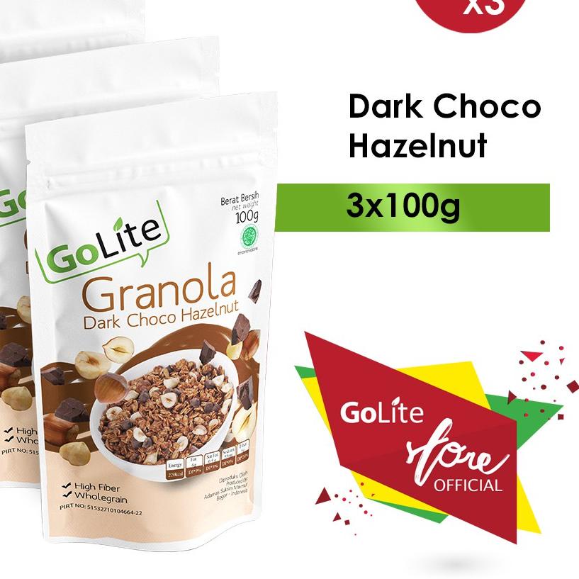 

✶ Granola GoLite Dark Choco Hazelnut Toasted Muesli 100g (Triple Pack) ☄