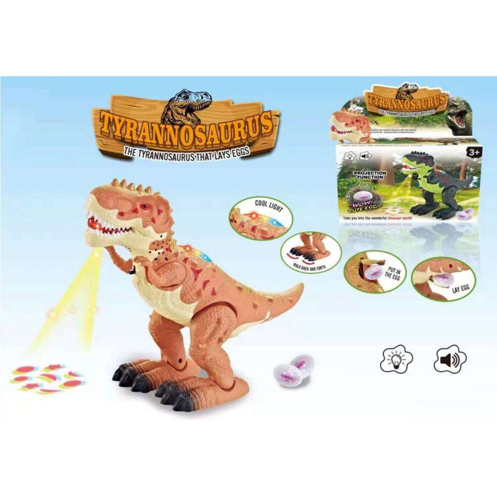 Mainan Dinosaurus Bertelur / Mainan Dino Trex Dengan Proyektor Suara CBKS BS