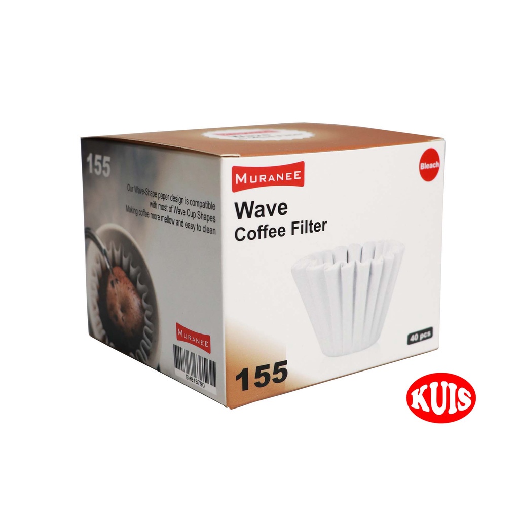 Murane Paper Filter Kertas Kopi Kalita Wave size 01  Untuk 1-2 cup / Kertas Saringan Kopi Filter Wave 155 / Muranee Paper Coffee Filter Bleach Wave Kalita 155 01 isi 40 pcs /  Kertas Filter Kalita Coffee Filter