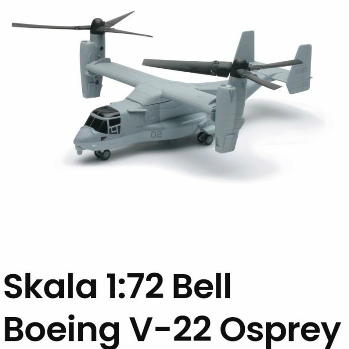 Diecast Miniatur Pesawat Terbang Boeing V-22 Osprey Skala 1:72