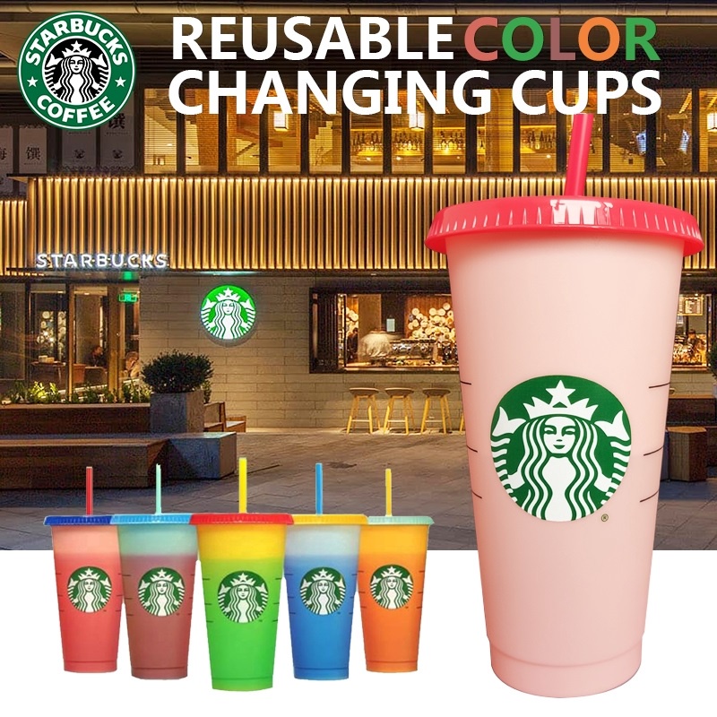 Baru Termurah Tumbler Starbucks Color Changing Cups tumbler Berubah Warna Colour Reusable Cup gelas berubah warna