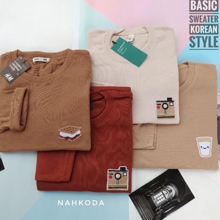 SALE KAOS RIB PREMIUM LENGAN PANJANG WANITA / KAOS PATCH BORDIR