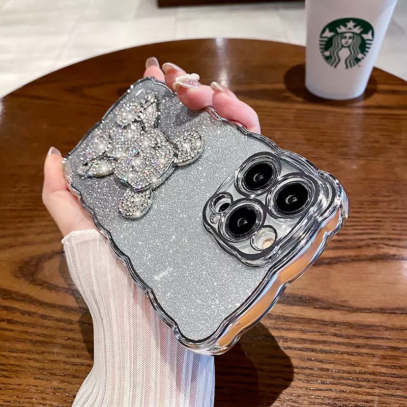 Luxury Creative Diamond Cub Case iPhone 14 Pro Max Case13 11 Pro Max12 14 Plus Promax Tertutup Penuh Shockproof Bening Penutup Belakang