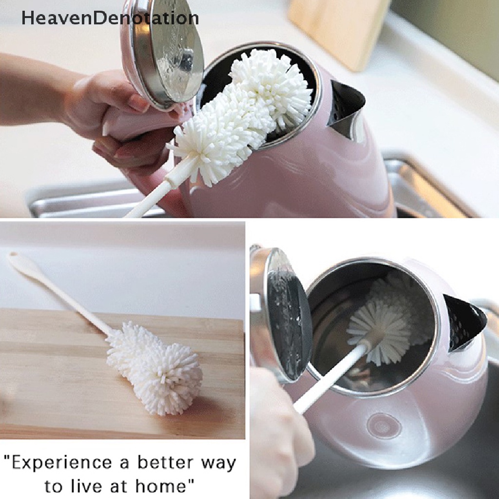 [HeavenDenotation] Spons Lembut Cup Brush Scrub Sponge Gosok Gagang Panjang Sikat Pembersih Cuci Botol Gelas Untuk Wineglass Mug Cleaning Tools HDV