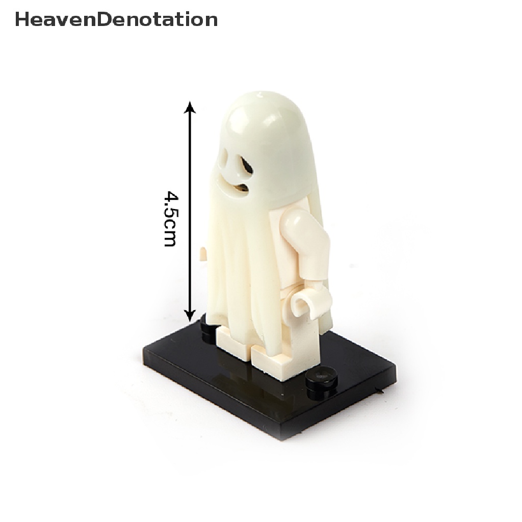 [Denotasi Surga] Seri Halloween Blok Bangunan Luminous Smiling Ghost Model Action Figure HDV