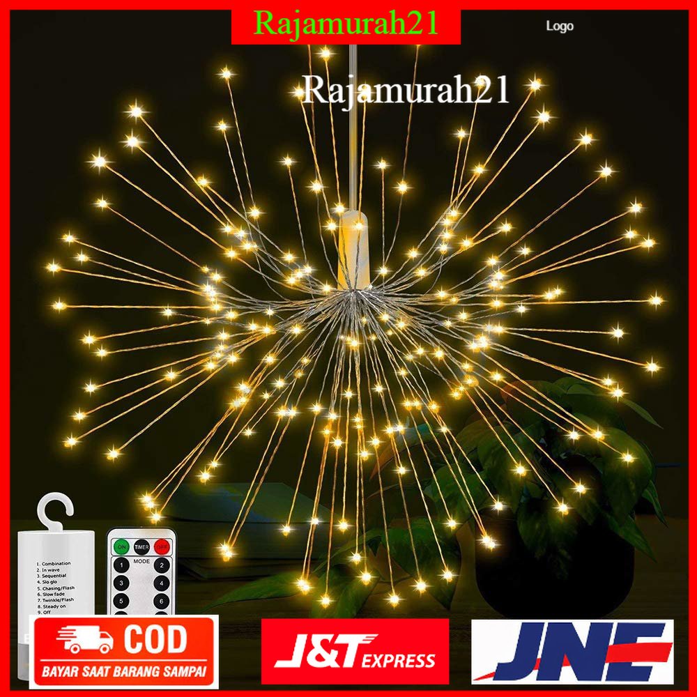 Toifucos Lampu Hias Gantung String Lights Fireworks IP65 with Remote - S1462 - Warm White - 7RLL33WT