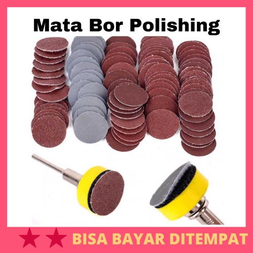 Mata Bor Polishing Fiber Wheel Sanding Disc 100PCS / Mata Bor Poles Polish Polishing Amplas Gerinda 