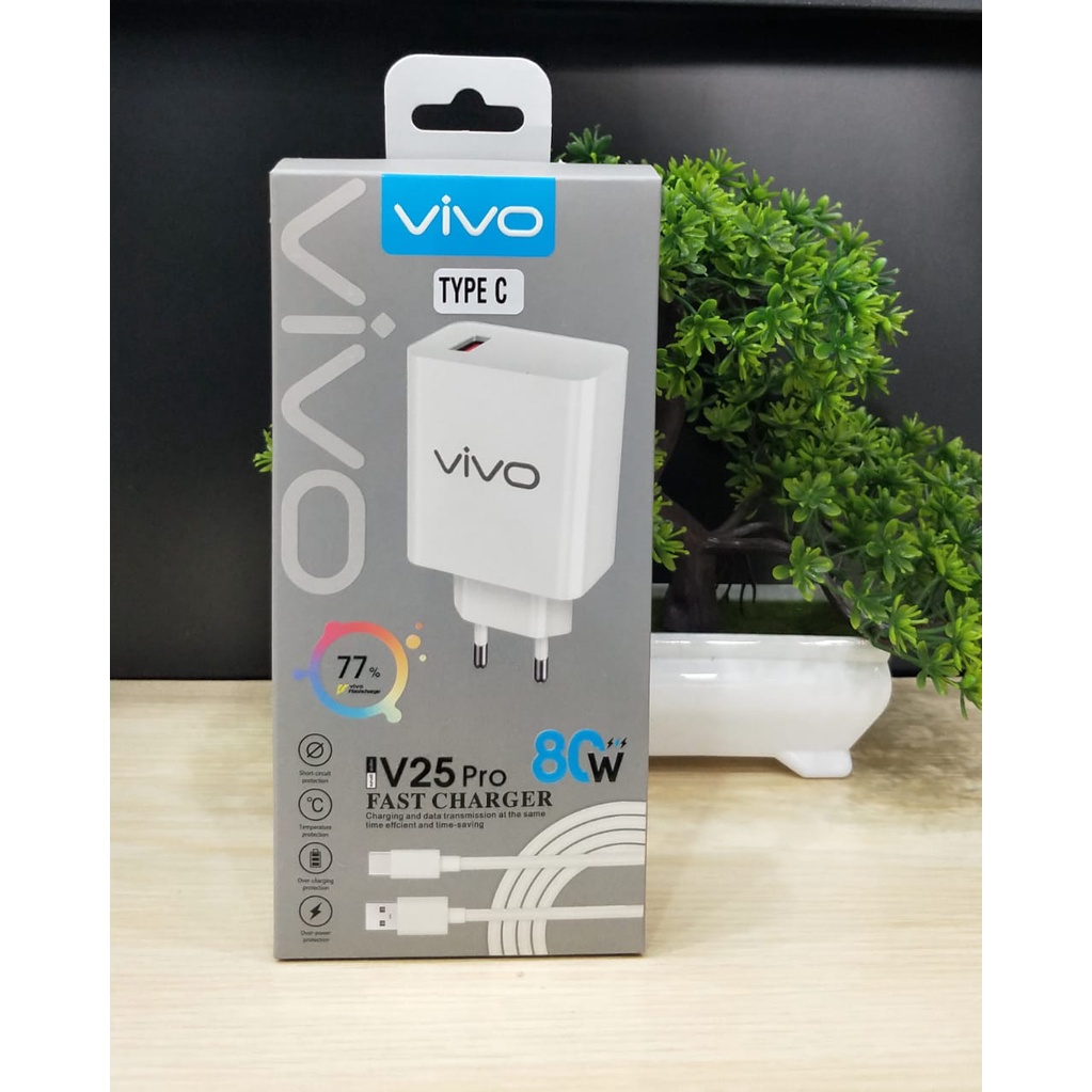 Charger TC Casan Vivo V25PRO Batok Panjang Fash Charging Tc / Travel Charger Vivo X70 Original Support Fast Micro &amp; Type-c USB