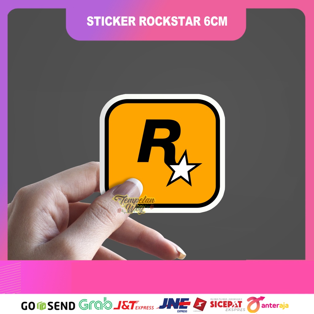 

Sticker stiker logo rockstar satuan berbahan vinyl anti air