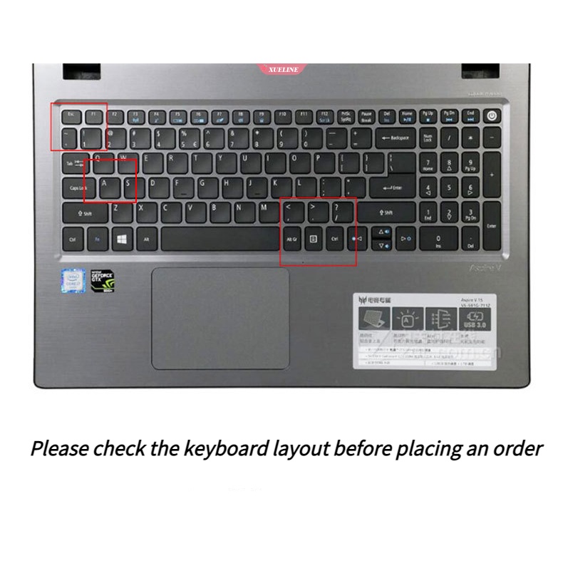 Skin Pelindung laptop Cover Keyboard Silikon Untuk Acer Aspire E15 E 15 E5-576 E5576 V3 V15 E5-553G/575G 15.6 [ZXL]