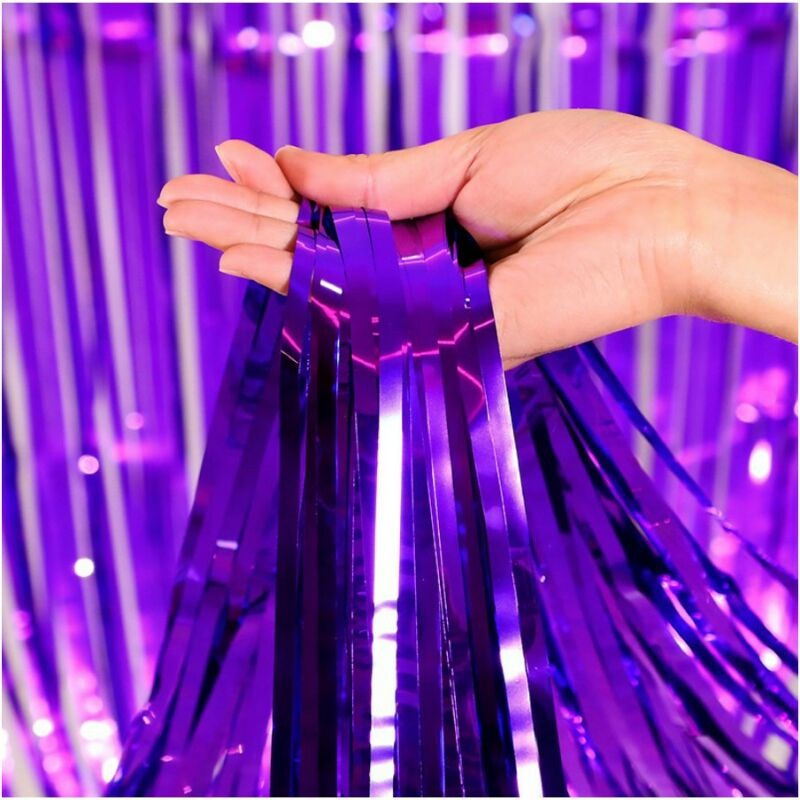 T&amp;Y Tirai Pesta Ulang Tahun 180cmx99cm Tirai Rumbai Plastik Chrome Foil 99 x 180 Cm Foil Curtain Backdrop Curtain Selinger Metalik Import Murah