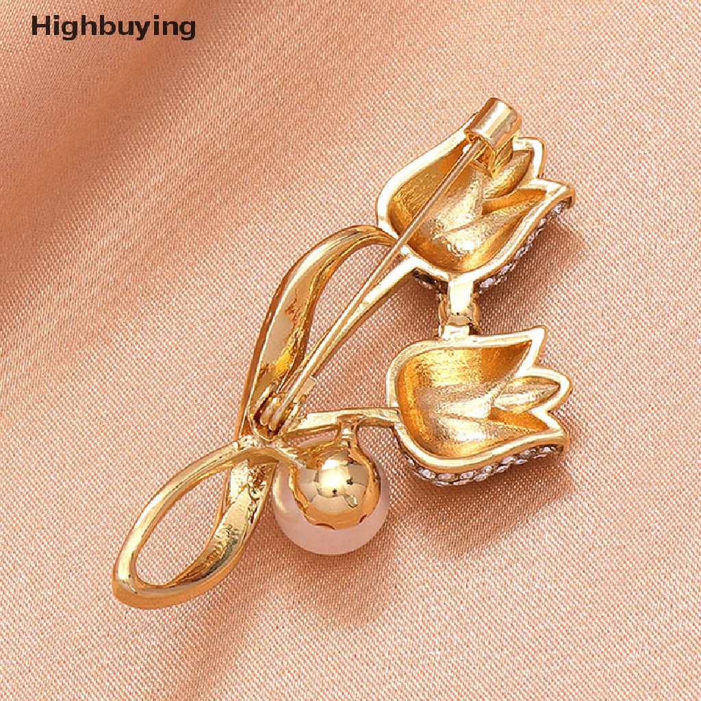 Hbid Fashion Zirkon Tulip Bros Pin Untuk Ransel Kerah Lapel Pin Aksesoris Perhiasan Hadiah Pesta Glory