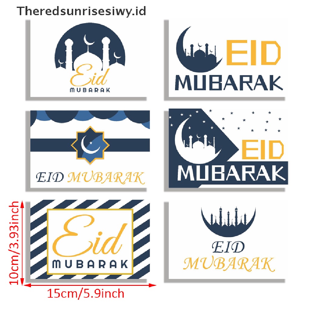 # Baju Lebaran # 6pcs Kartu Undangan Eid Mubarak Gereja Ramadhan Islami Muslim Greeg Card~
